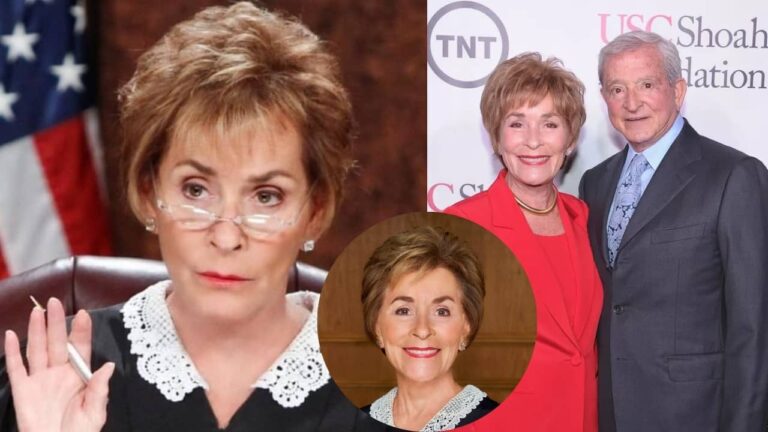 Judge Judy Sheindlin delivers a verdict with her signature no-nonsense expression.